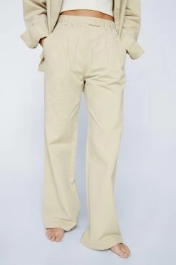 Premium Poplin Tailored Wide Leg Trouser