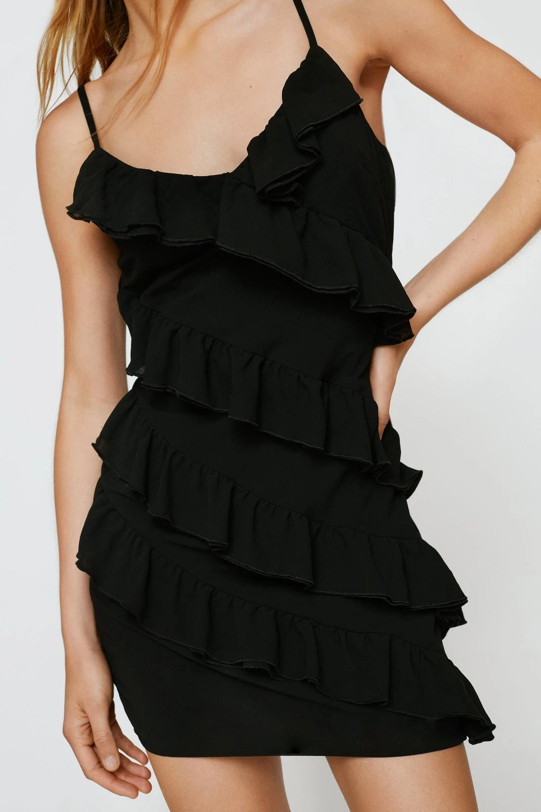 Chiffon Ruffle Mini Cami Dress - Image 4