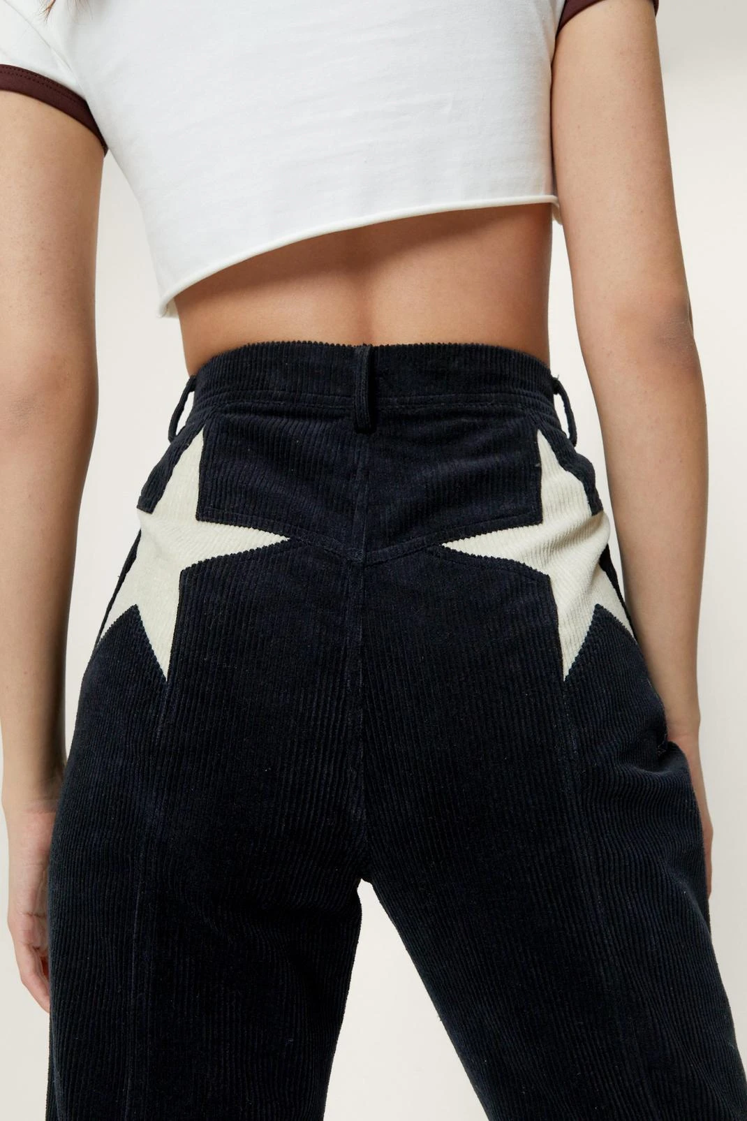 Corduroy High Waisted Flared Star Bum Pants - Image 2