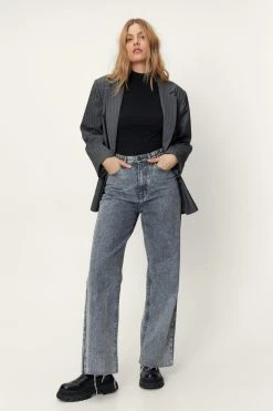 Funnel Neck Long Sleeve Ribbed Top