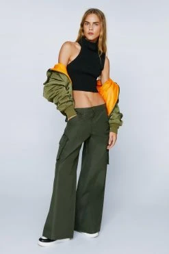 Knitted High Neck One Shoulder Top