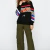 Motocross Print Oversized Sweatshirt
