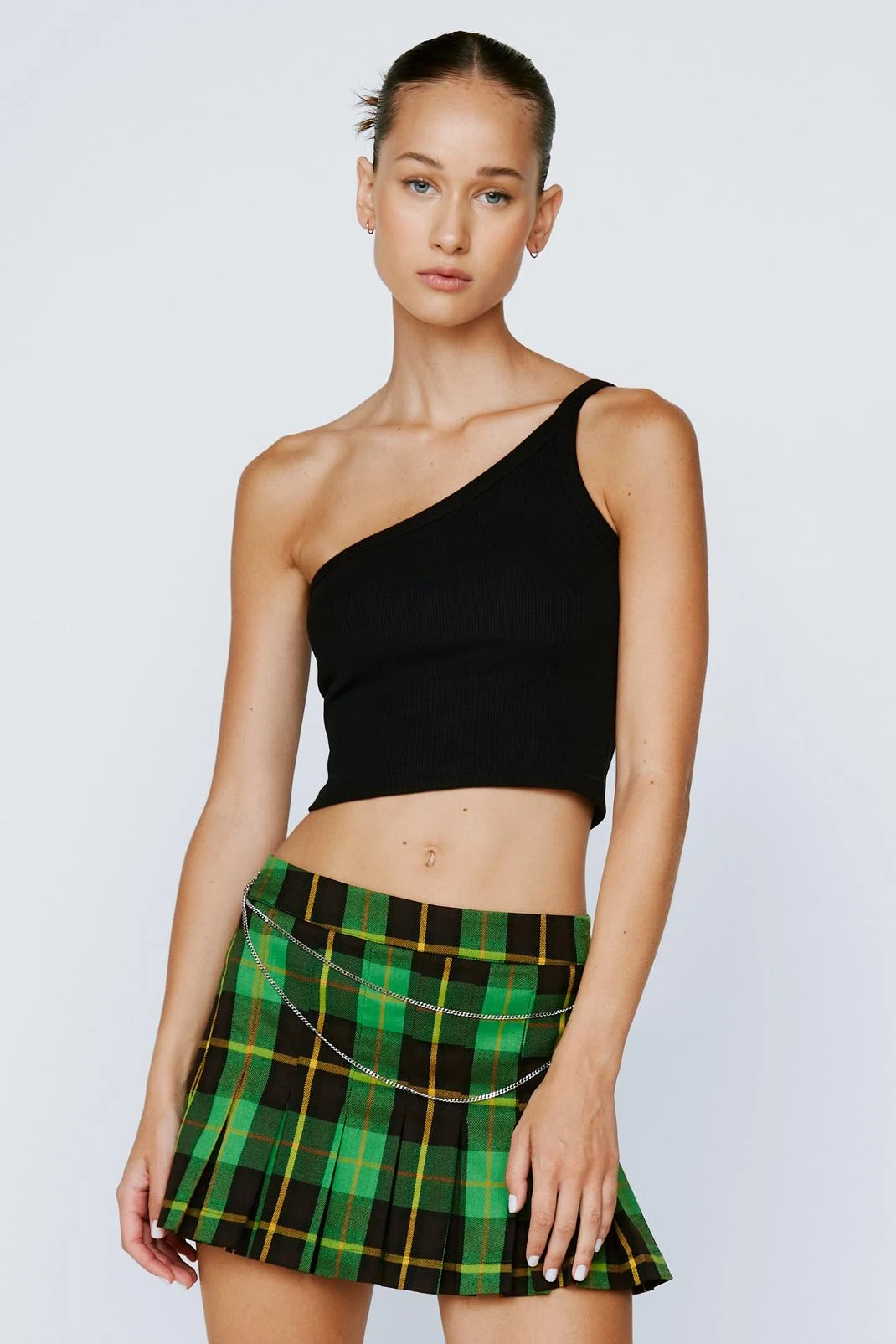 One Shoulder Strap Ribbed Cami Top