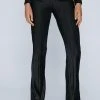Plisse High Waisted Straight Leg Pants