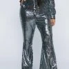 Plus Size Sequin Kick Flare Pants