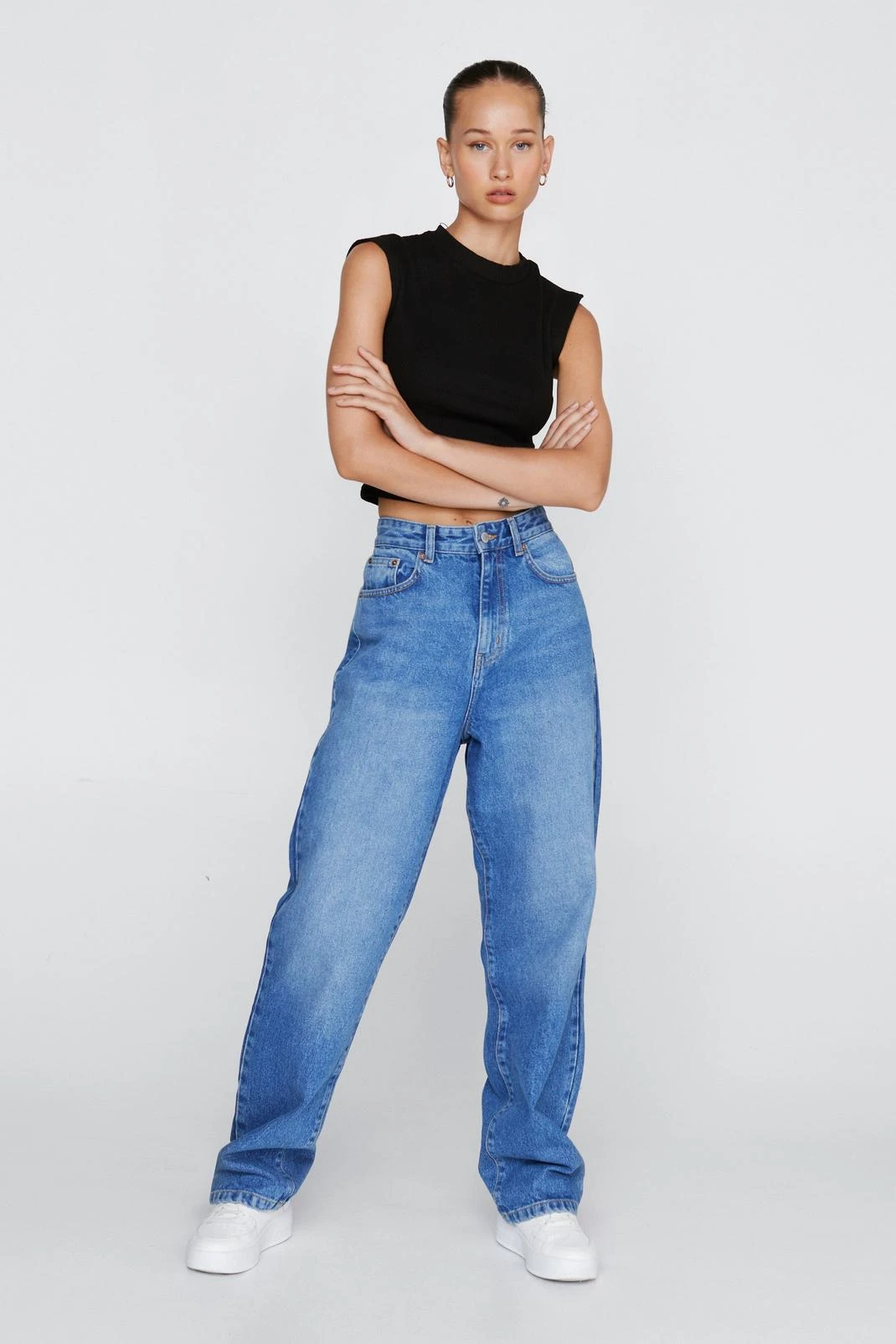 Recycled Ribbed High Neck Tank Top - Image 2