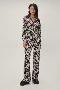 Retro Floral Print Flare