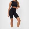 Ribbed Sculpted Seamless Crop Top And Biker Shorts Set
