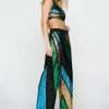 Sequin Colorblock Wide Leg Pants
