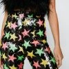 Sequin Star Detail Fit And Flare Pants