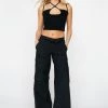 Slinky Ruched Front Halter Neck Crop Top