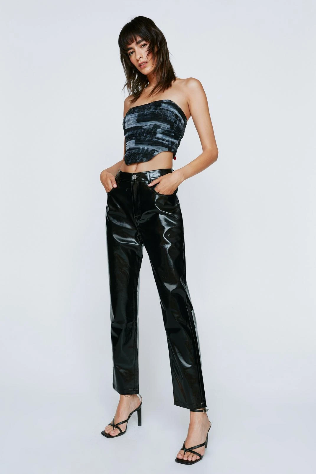 Straight Leg Faux Leather Pants - Image 7