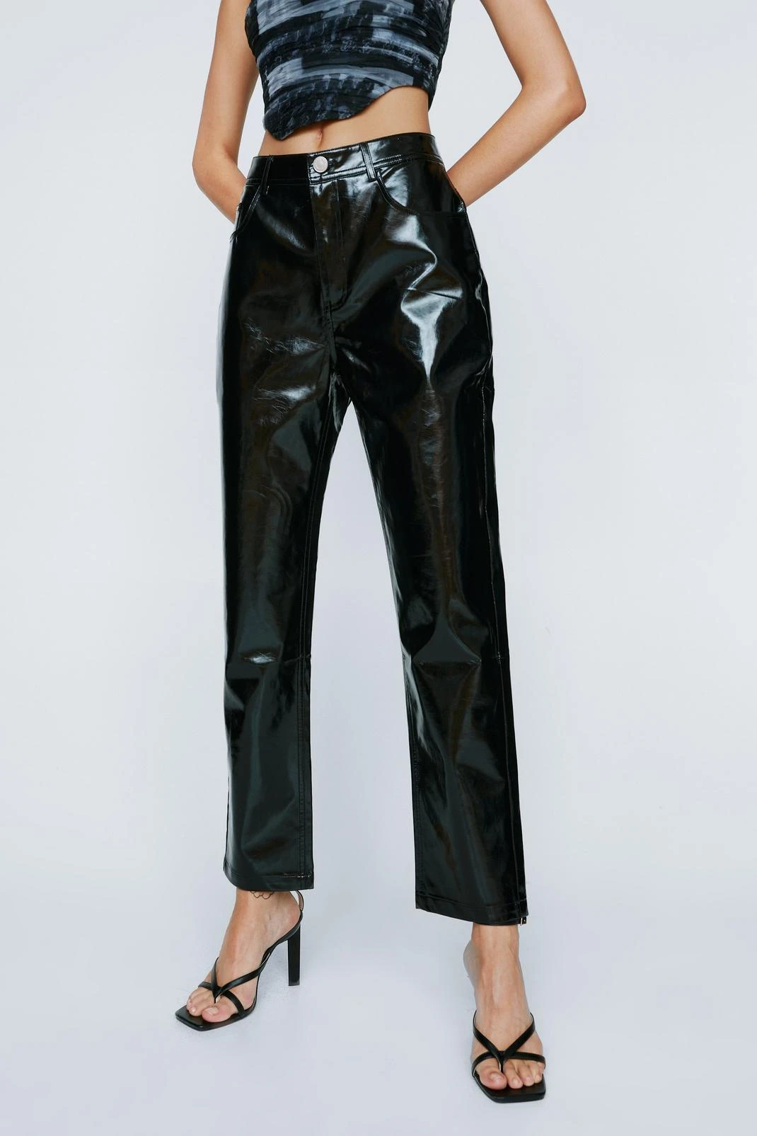 Straight Leg Faux Leather Pants