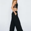 Tailored Split Front Wide Leg Pants
