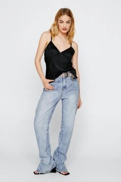 Velvet Satin Strappy Cami Top