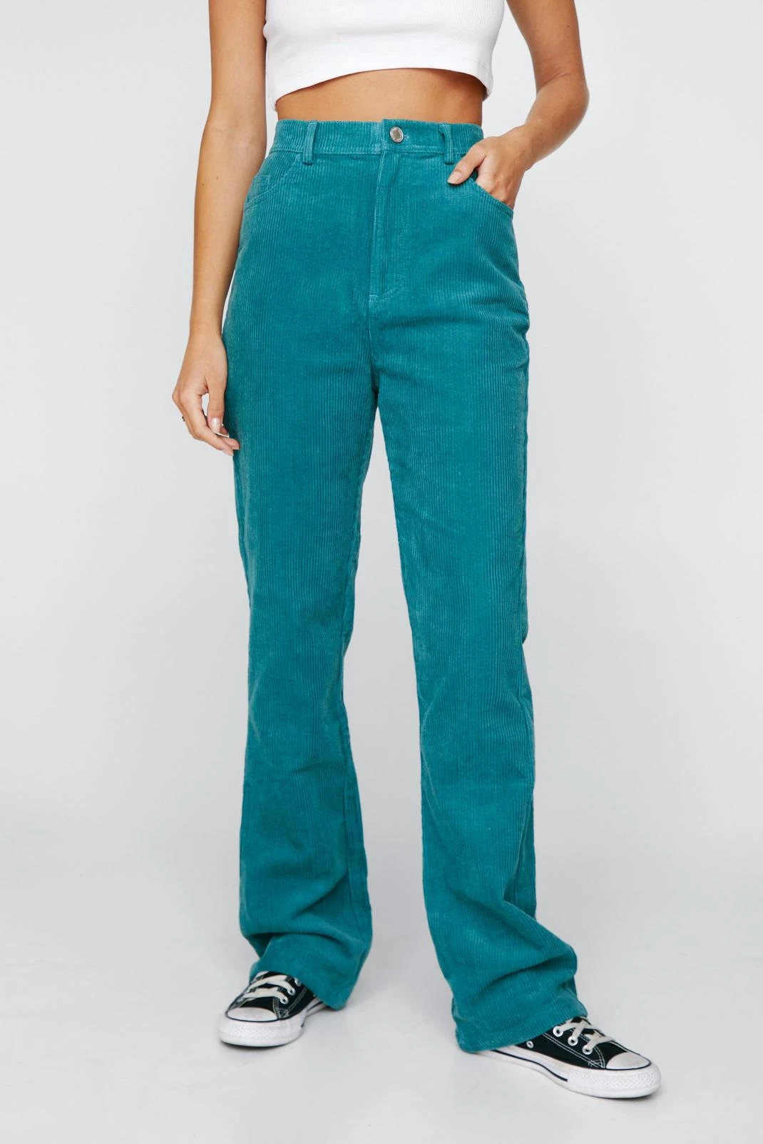Corduroy High Waisted Flared Star Bum Pants - Image 8