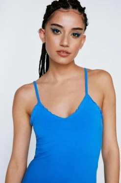 Lettuce Neckline Mini Cami Dress