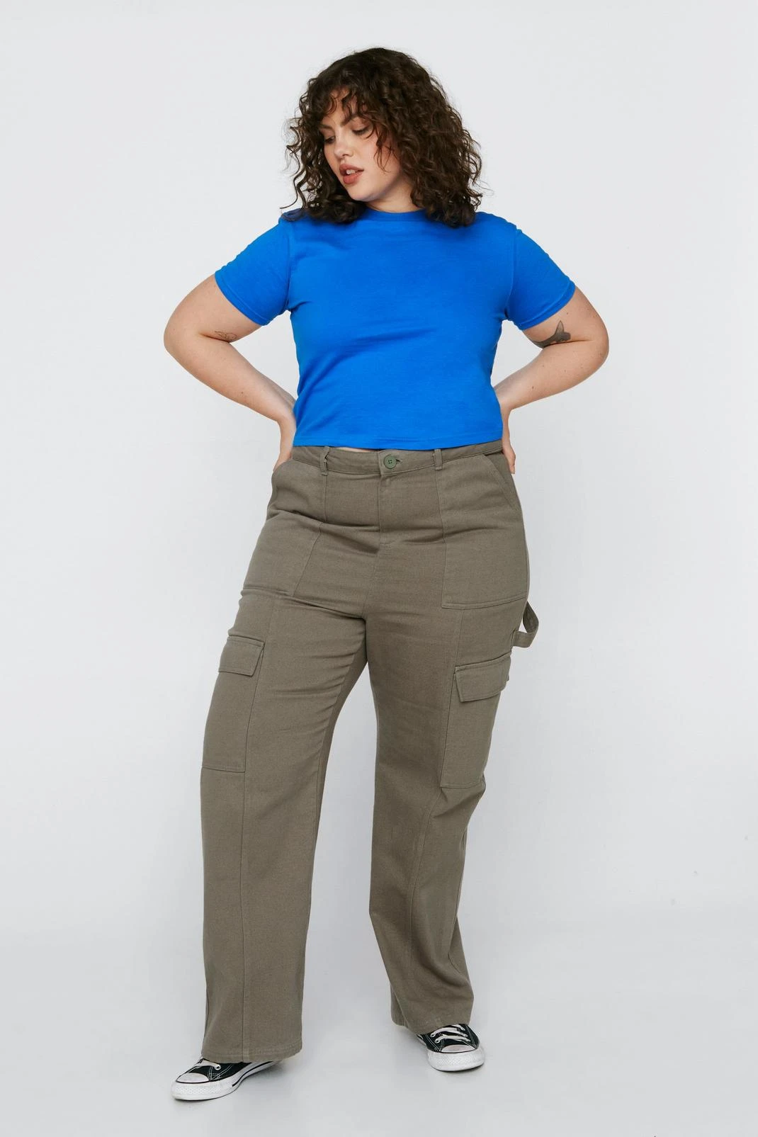 Plus Size Short Sleeve Cropped Top - Image 4