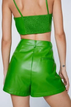 Faux Leather High Waisted Shorts