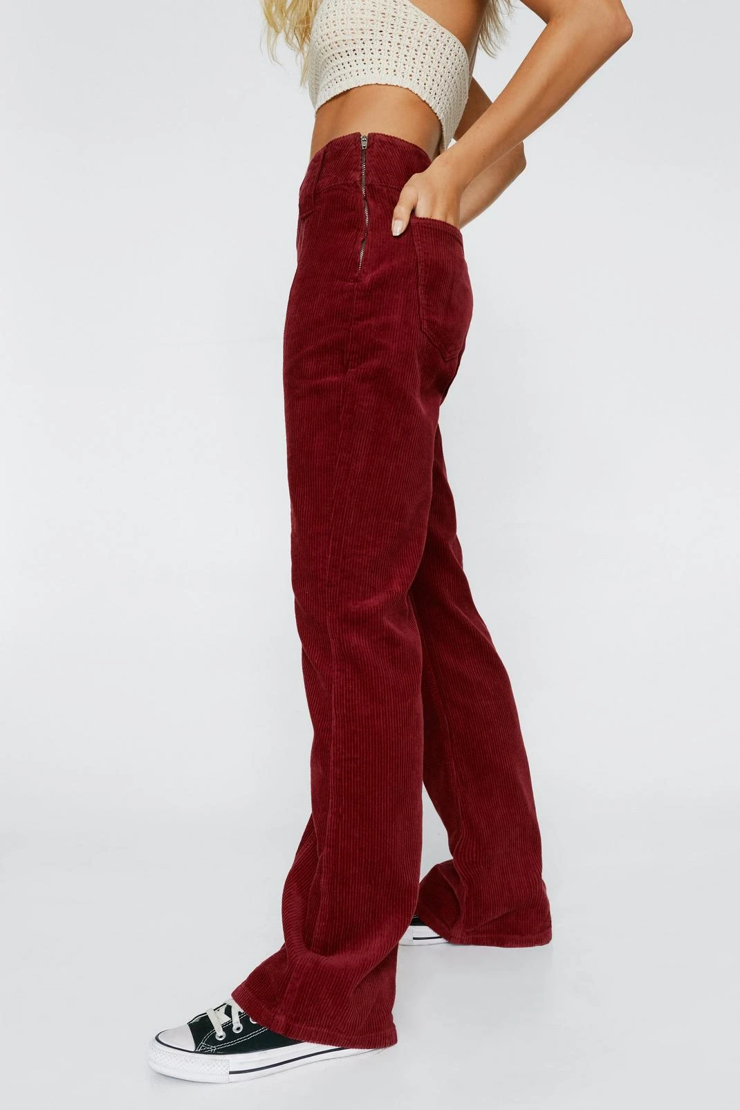 Premium Low Rise Cord Flared Pants - Image 5