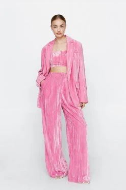 Crinkle Velvet Bow Back Tailored Bralet