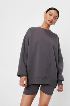 Petite Oversized Crew Neck Sweatshirt