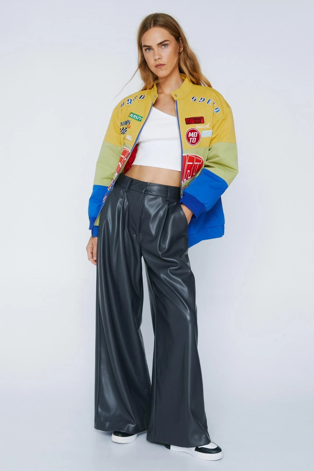 Wide Leg Faux Leather Pants - Image 7