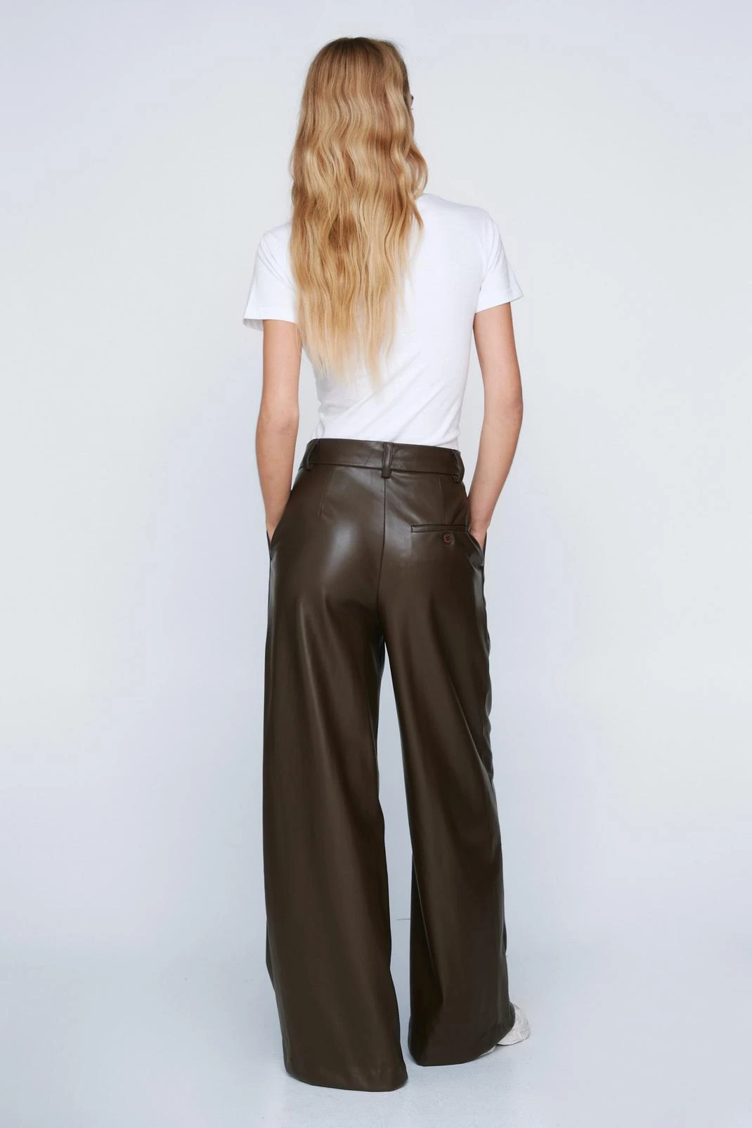 Wide Leg Faux Leather Pants - Image 6