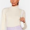Open Tie Back Knitted Turtleneck Top