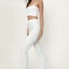 Ruched Front High Waisted Flared Pants
