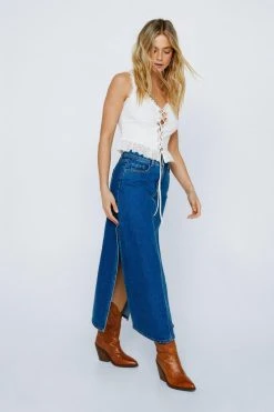 Lace Trim Tie Front Vest