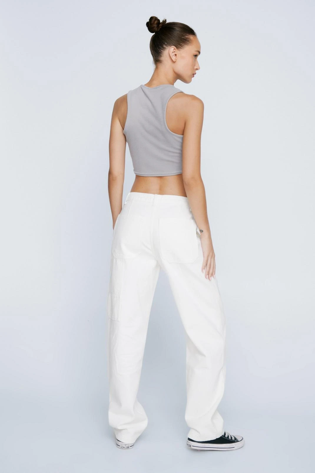 Petite Twill Straight Leg Cargo Pants - Image 3