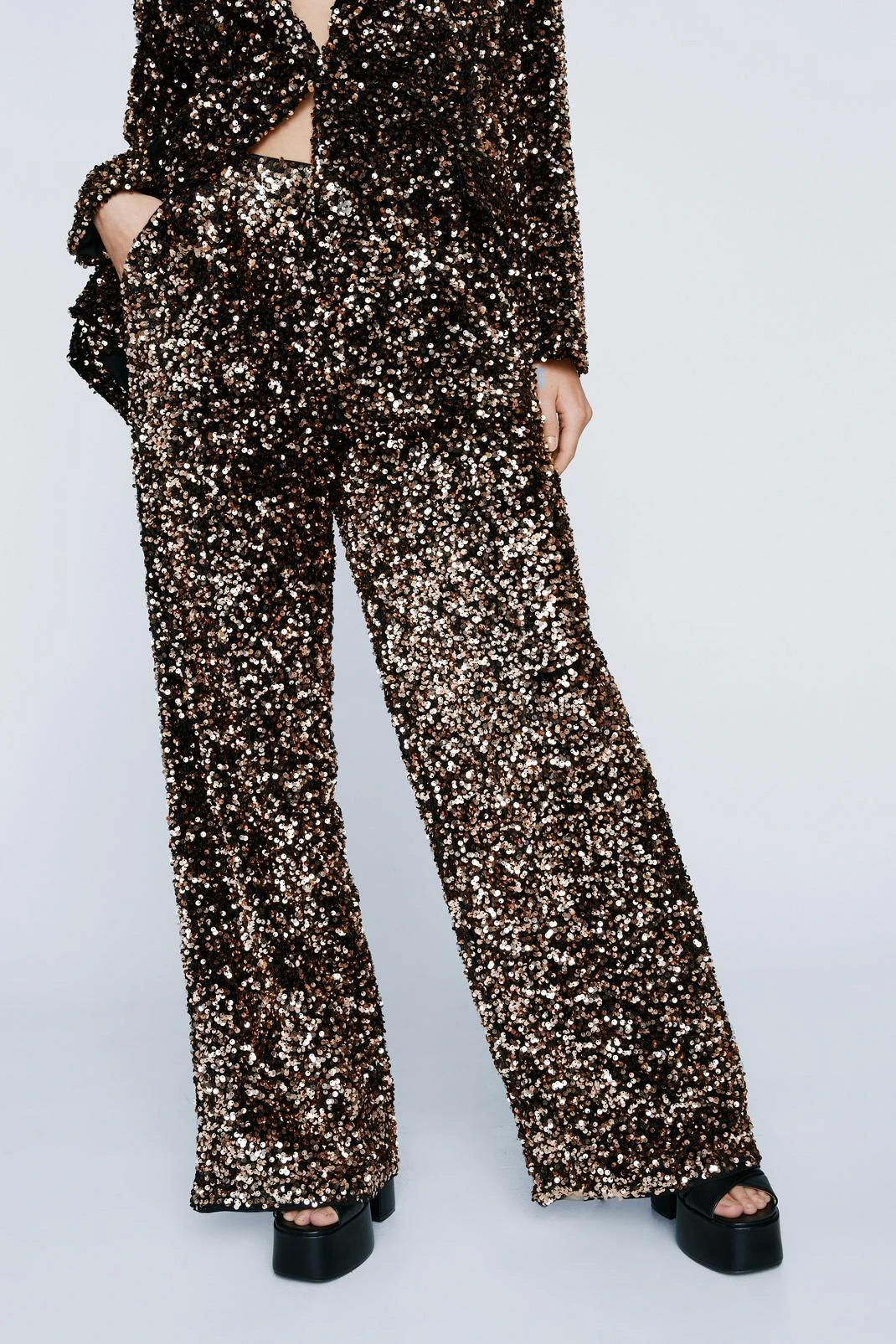 Premium Sequin Wide Leg Pants - Image 5