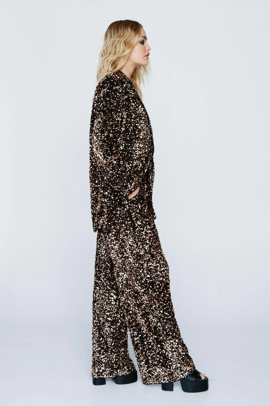 Premium Sequin Wide Leg Pants - Image 4