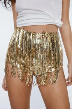 Tassel Sequin Shorts
