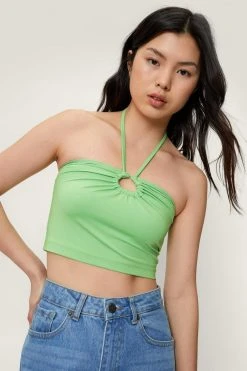Halterneck Cut Out Crop Top
