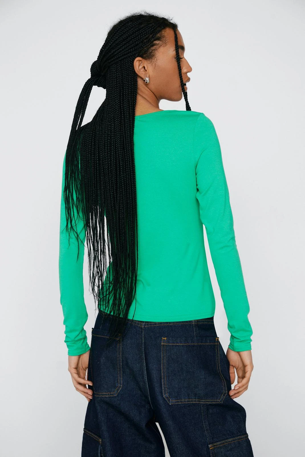 Square Neck Long Sleeve Top - Image 3