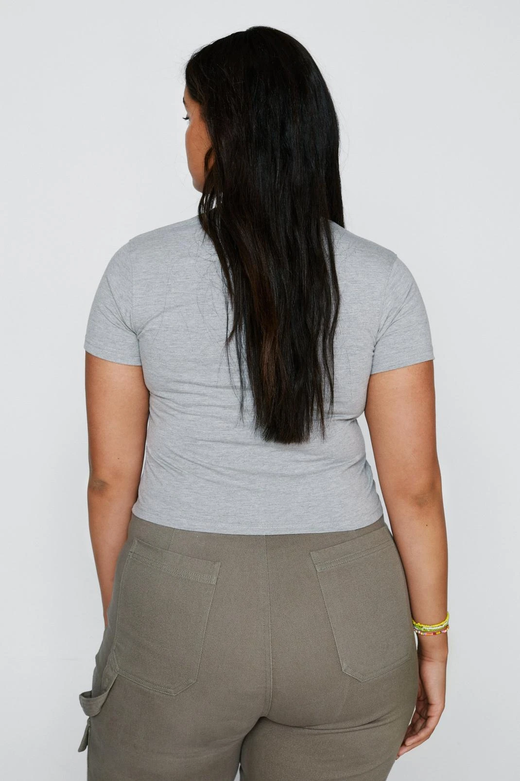 Plus Size Short Sleeve Cropped Top - Image 3