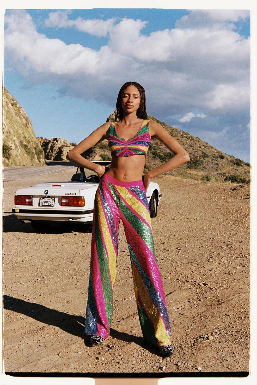 Sequin Colorblock Wide Leg Pants - Image 4