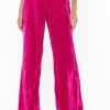 Crushed Velvet High Waisted Wide Leg Pants