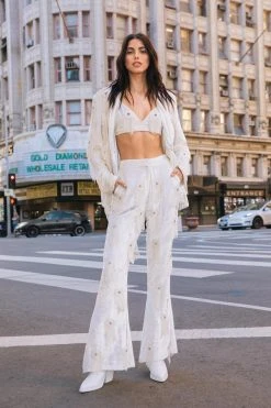 Premium Velvet Hand Embelished Flare Pants