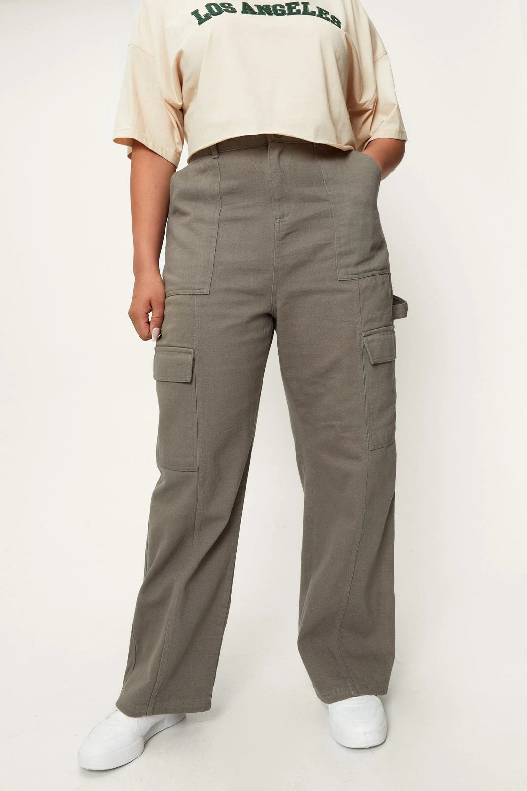 Plus Size Twill Utility Cargo Pants - Image 2