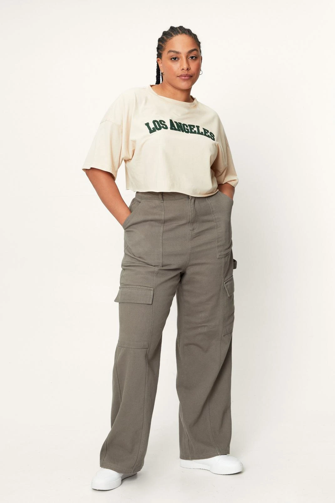 Plus Size Twill Utility Cargo Pants - Image 4