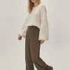 Tie Waist Tailored Wide Leg Pants