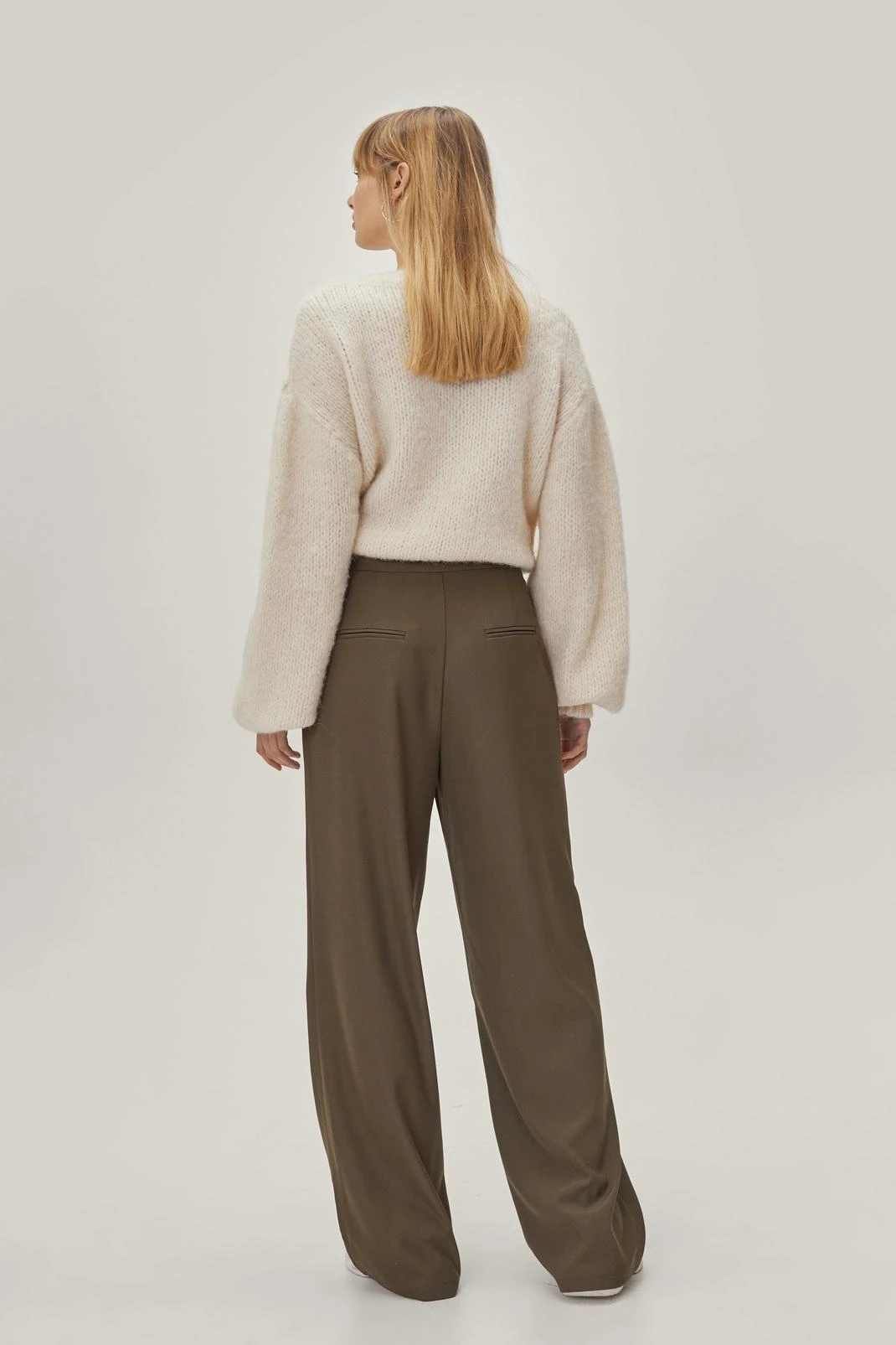 Tie Waist Tailored Wide Leg Pants - Image 3
