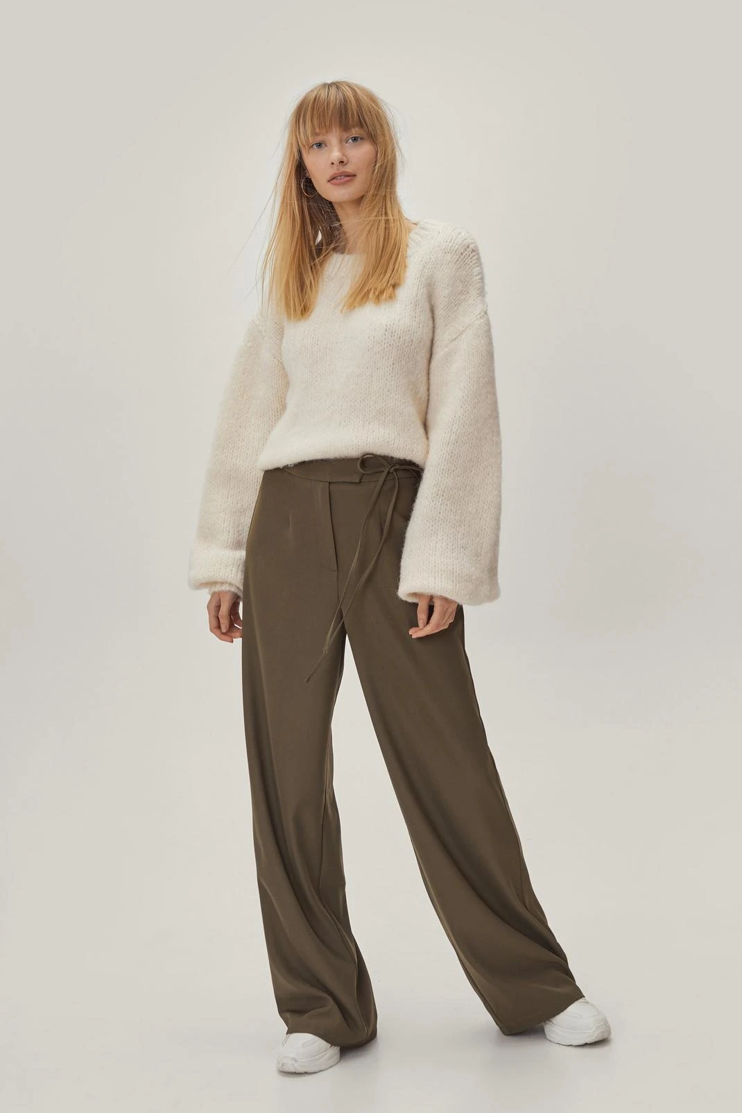 Tie Waist Tailored Wide Leg Pants - Image 7