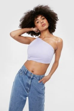 Aysymmetric Bow Tie Back Crop Top