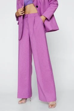 High Waisted Wide Leg Tailored Pants