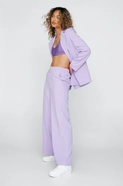 Satin Tailored Straight Leg Pants