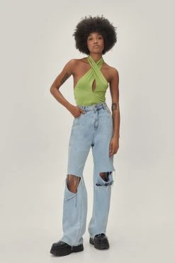 Petite Halterneck Satin Cami Top